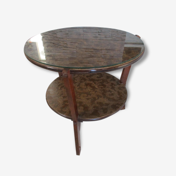 Guéridon art déco table console vintage plateau verre