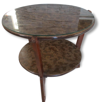 Gueridon art deco vintage glass top console table