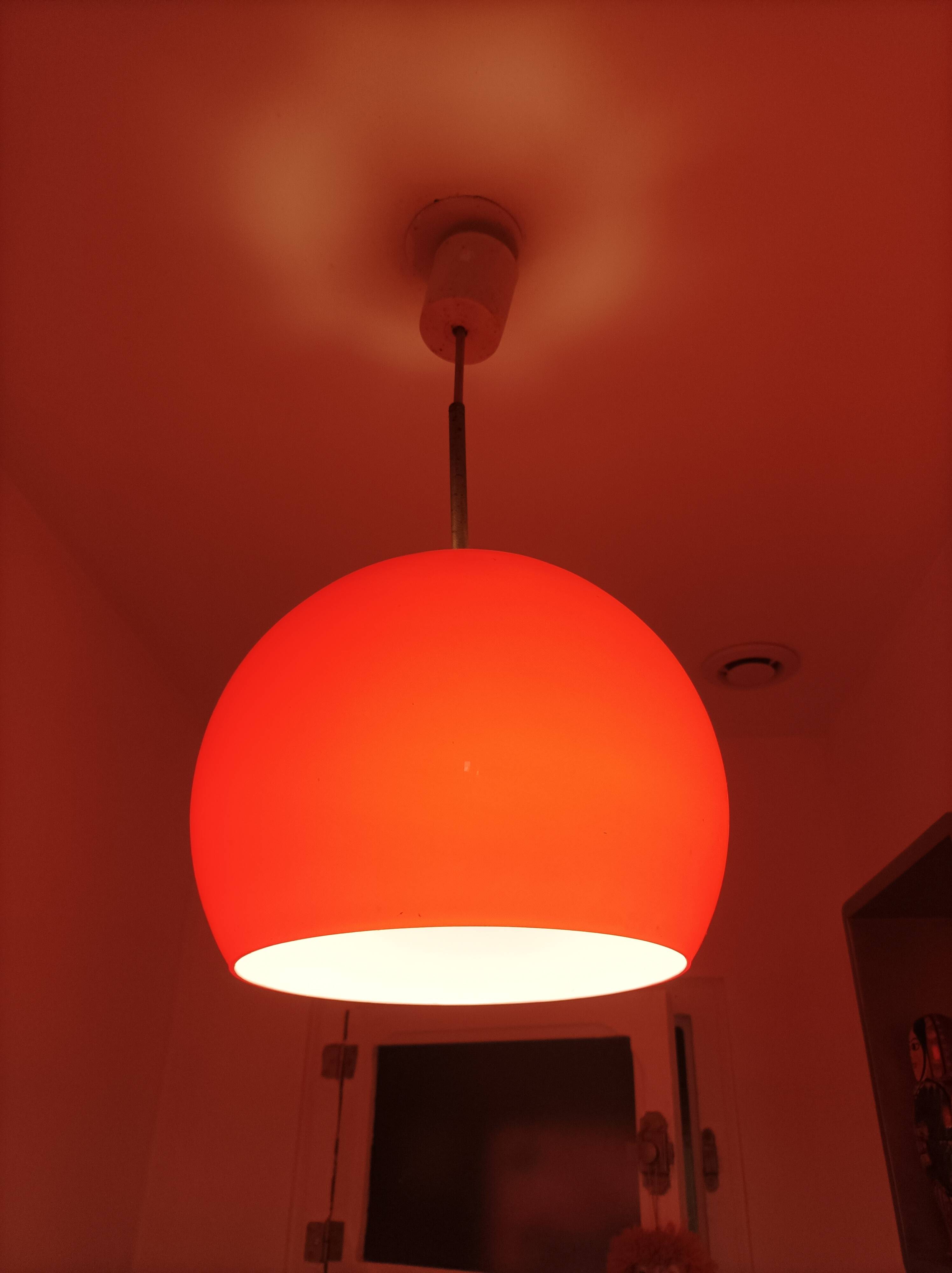 2 opaline ball suspensions, 1970s