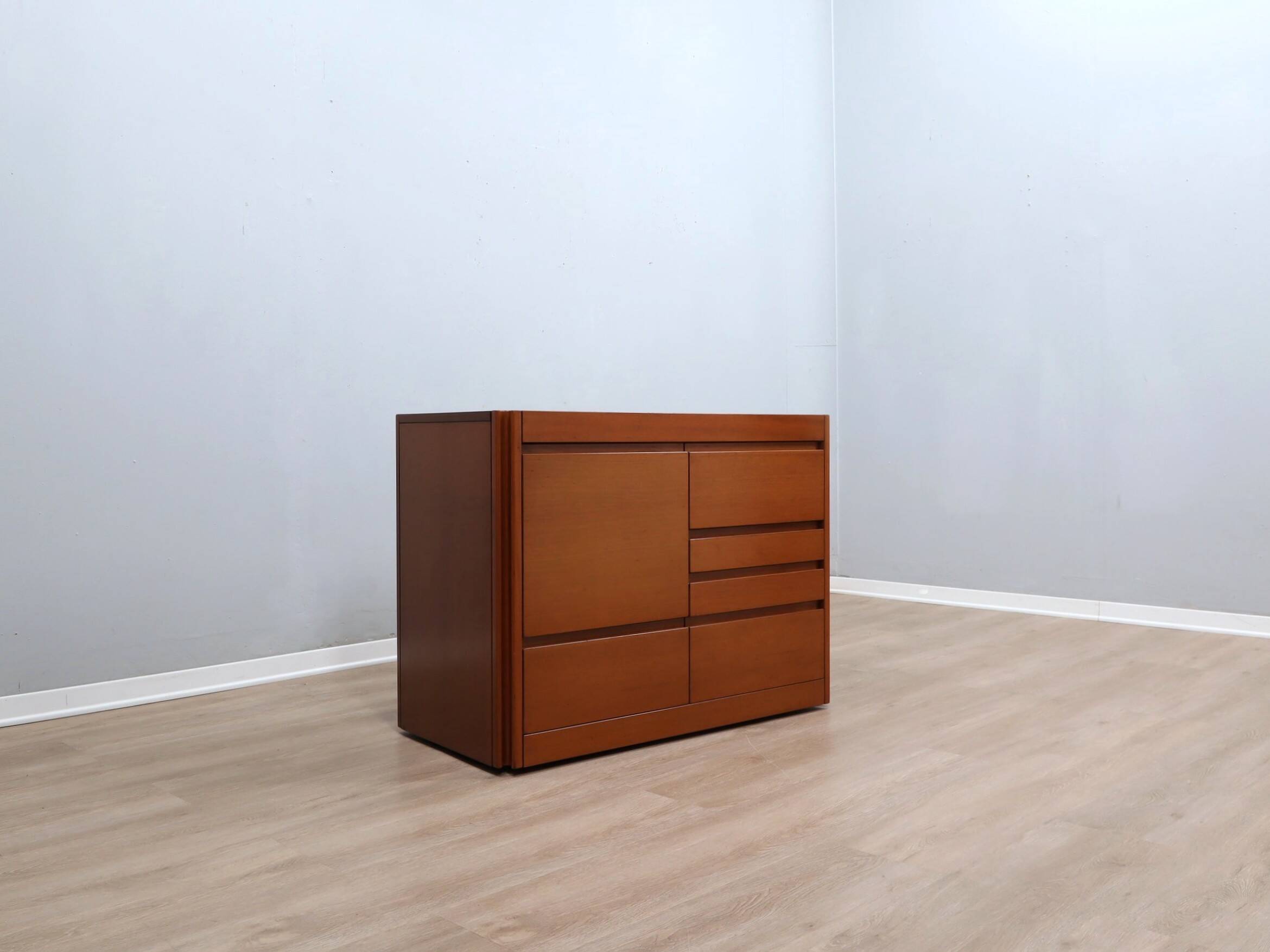 1970s Italian walnut Angelo Mangiarotti 4D series cabinet bar