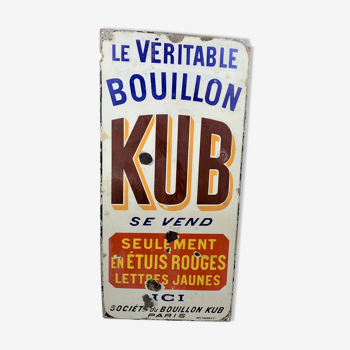 Bouillon kub plaque émaillée 1910 paris éd japy freres disponibilité : 1 en stock