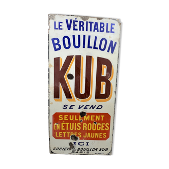 Bouillon kub plaque émaillée 1910 paris éd japy freres disponibilité : 1 en stock