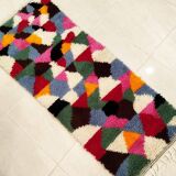 Handmade wool Berber rug 155 x 60 cm