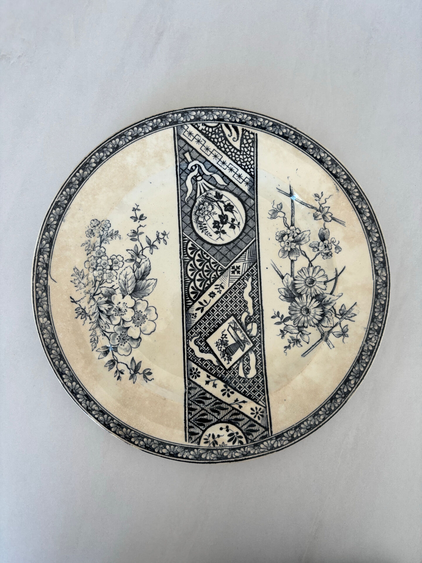Old blue night ironstone plate for Vermont Frè shop.