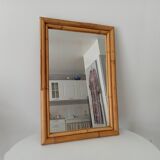 Miroir vintage en bambou années 60 65*45cm