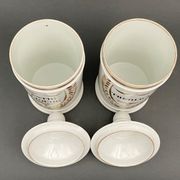 2 porcelain medicine jars nineteenth apothecary theriaca extr liquir