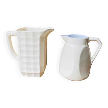 Duo de pichet ancien en céramique années 50.