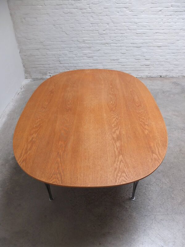 Table « Super-elliptique » en chêne par Piet Hein et Bruno Mathsson pour Fritz Hansen, 1968