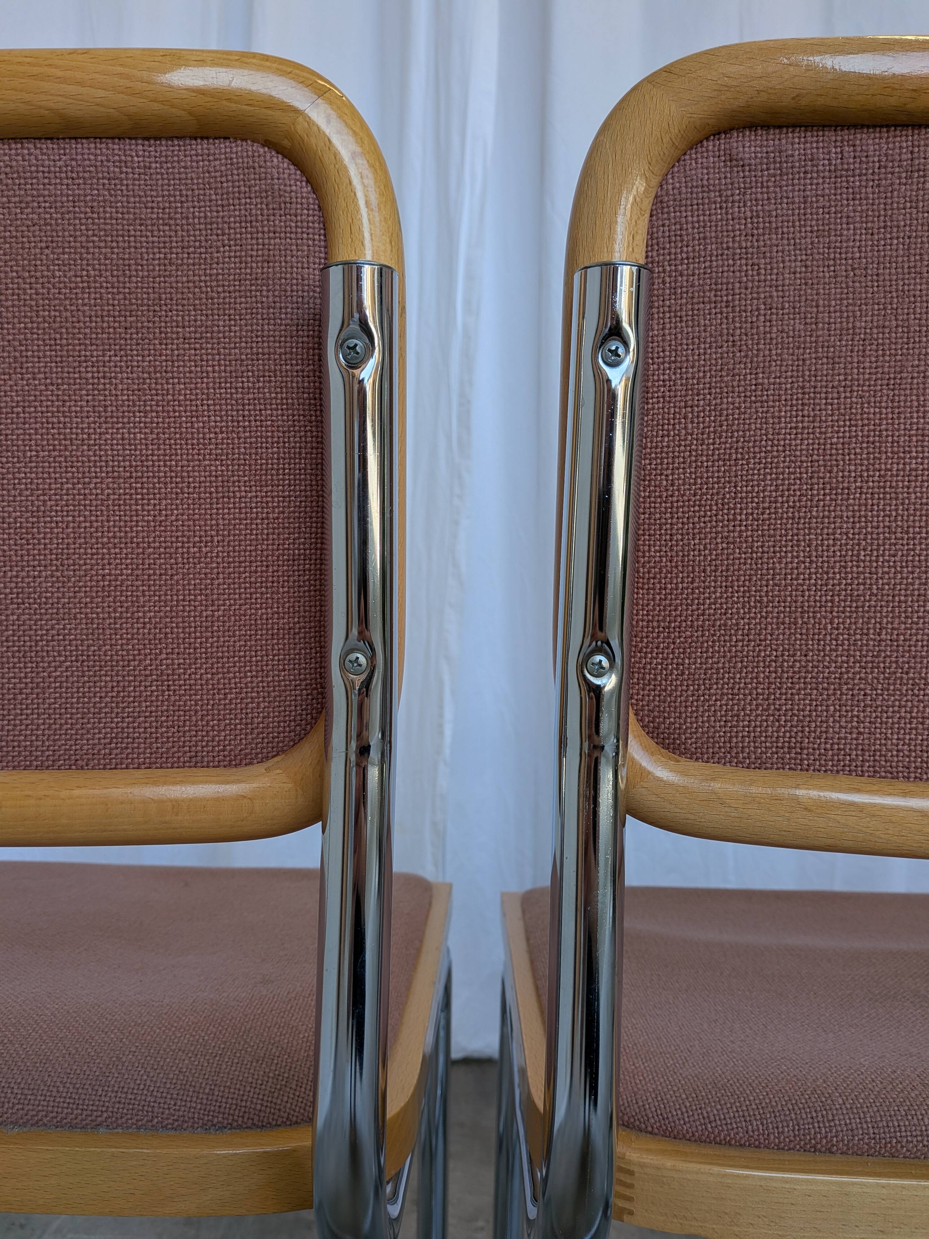 Set of 6 Vintage Cesca Chair by Bene Austria 1970s / Mid Century Chrome Din