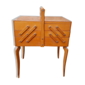 Wooden sewing basket