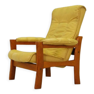 Fauteuil design scandinave cuir années 70/80