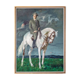 Ricardo ARENYS GALDON - Camilo José Cela - Portrait en pied sur un cheval.