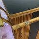 Rattan bar and its 2 stools 60s
