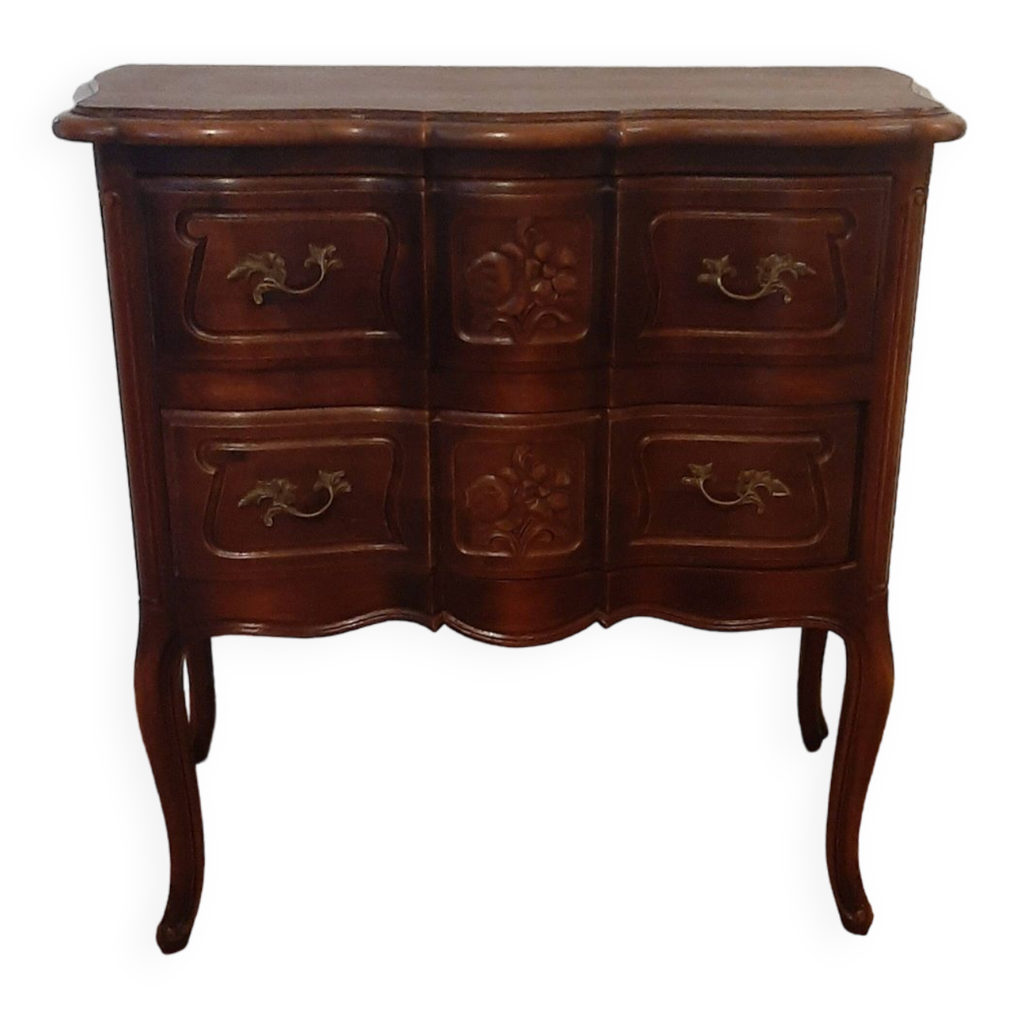 Louis XV style chest of drawers - 2 drawers - Curved feet - 1980s