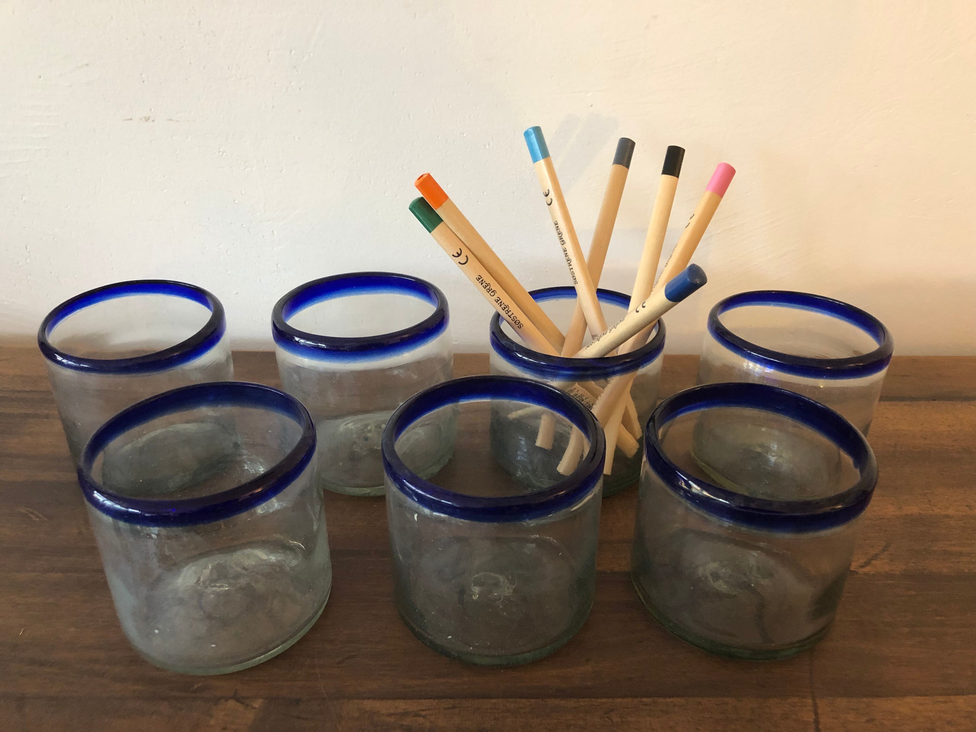 Old blown glass pencil pots