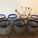 Old blown glass pencil pots