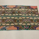 Distressed Turkish Rug 110x72 cm Vintage Shabby, Tribal Red, Green, Brown Small