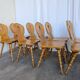Set of 8 Vintage Tyrolean Heart Cutout Wooden Dining Chairs, Rustic Farmhou