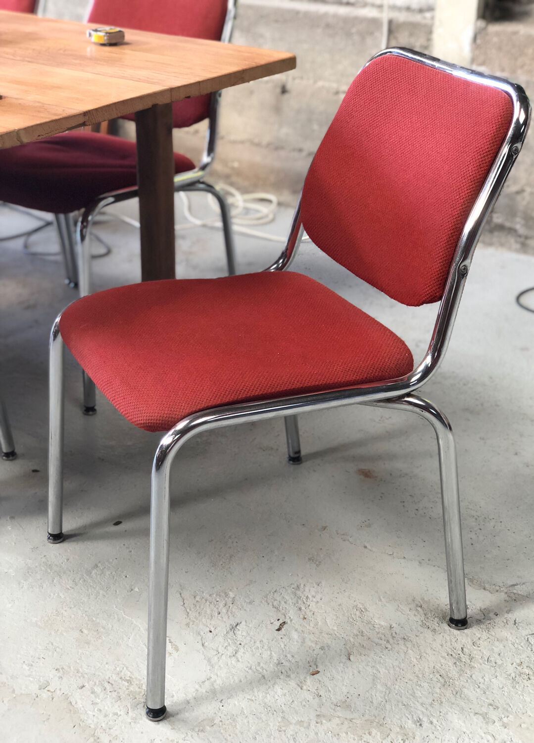 Ensemble de 10 chaises vintage chrome et tissus