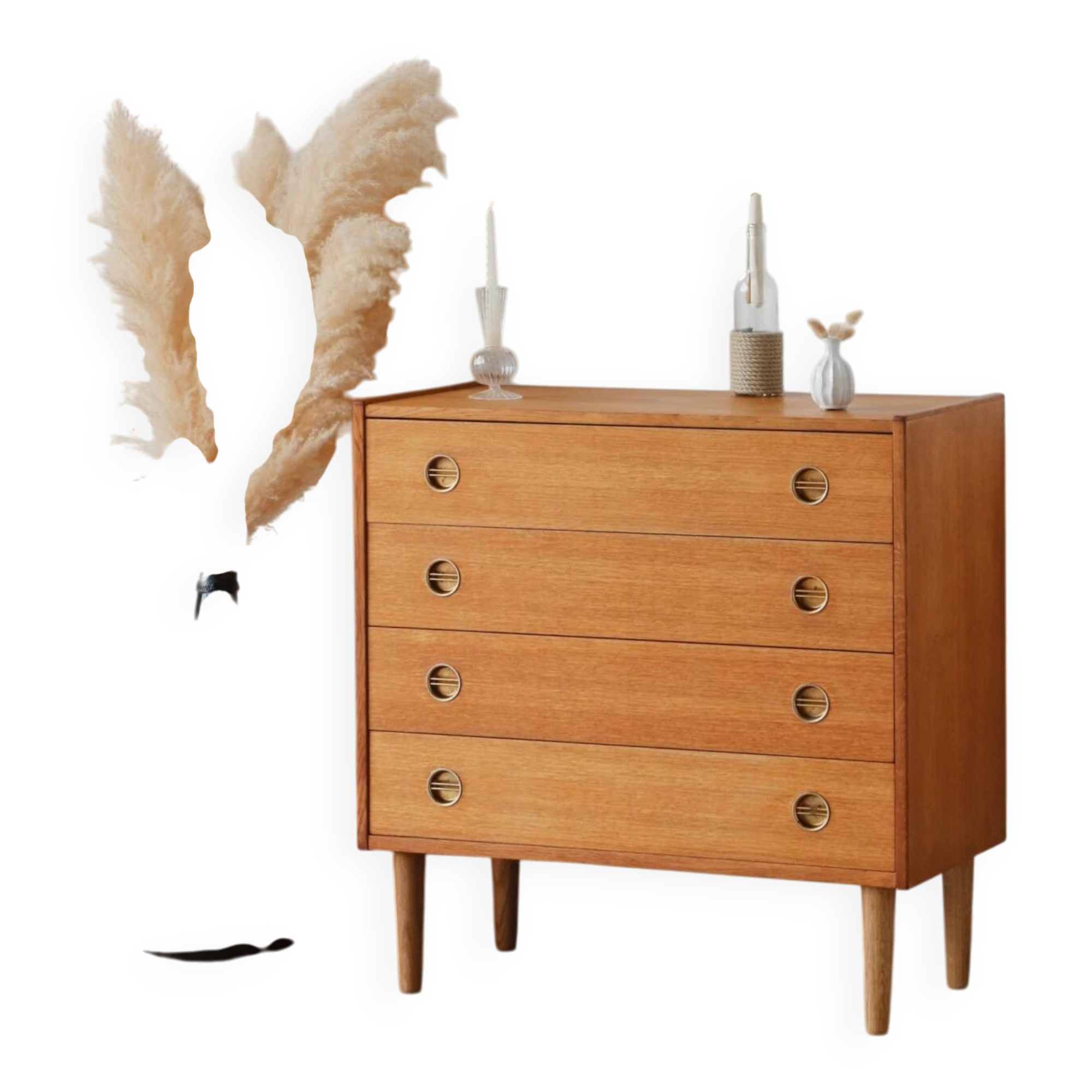 Scandinavian oak chest of drawers | vintage Danish furniture