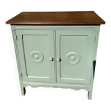 Small Parisian vintage sage green sideboard