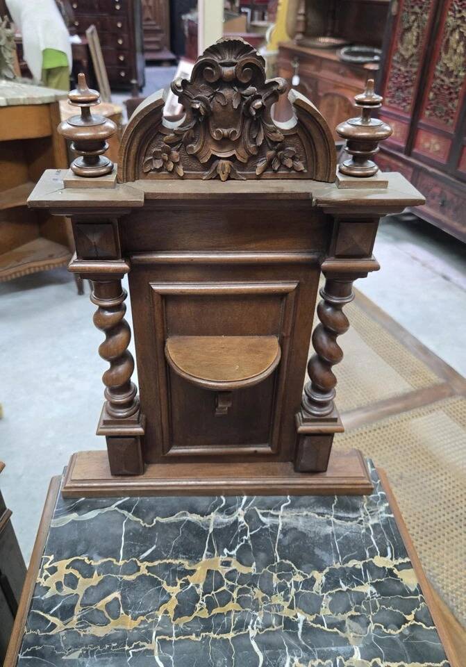 Pair of small side tables or bedside tables from the Napoléon III period, in walnut.