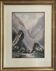Original watercolour painting "Animated Mountain Landscape" Switzerland? + frame