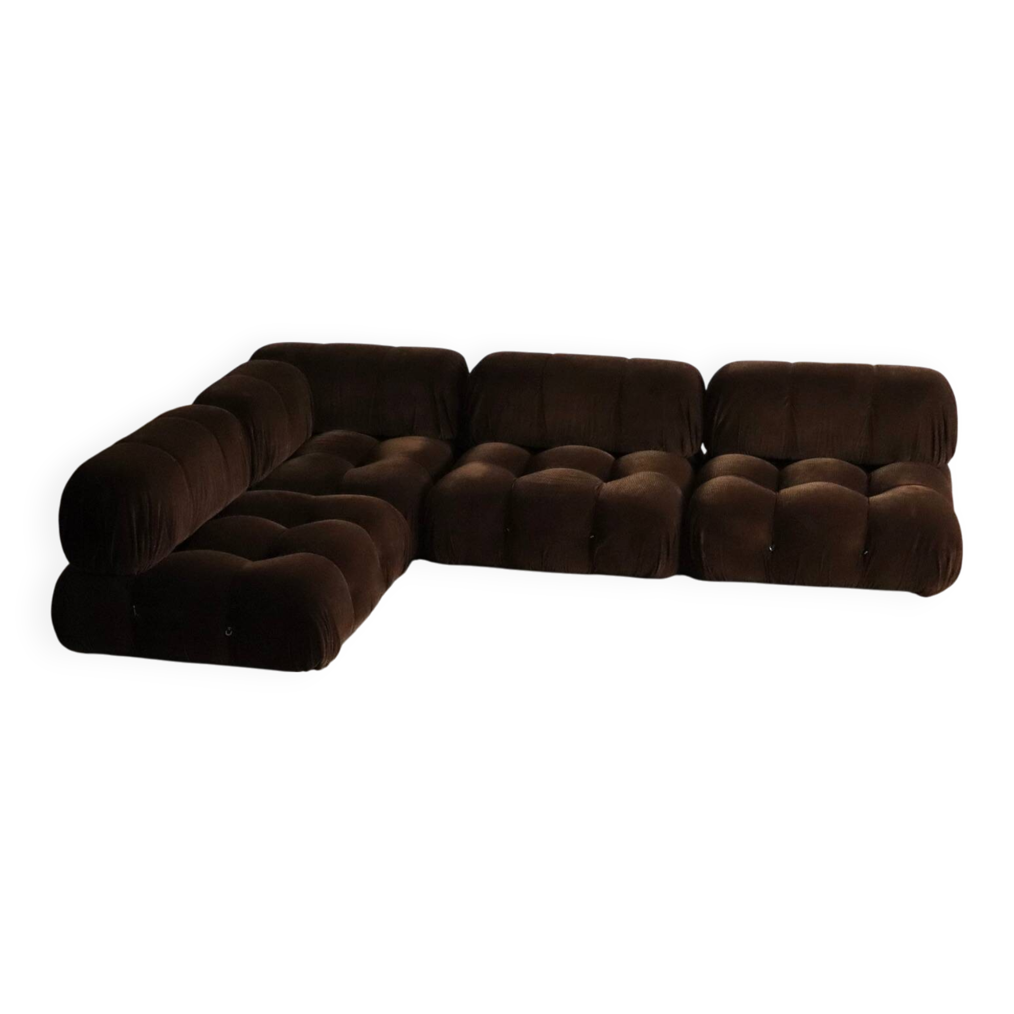 Camaleonda Sofa In Brown Corduroy By Mario Bellini For C&B Italia 1969