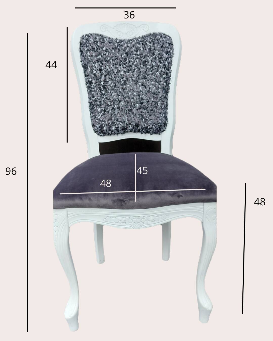 Louis XV style chair with haute couture fabric