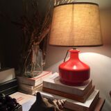 70s painted glass lamp