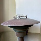 Pair large classic danish mcm outdoor wall lamps in  copper
