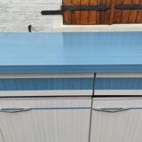 Kitchen cabinet in blue formica 4 doors 4 drawers