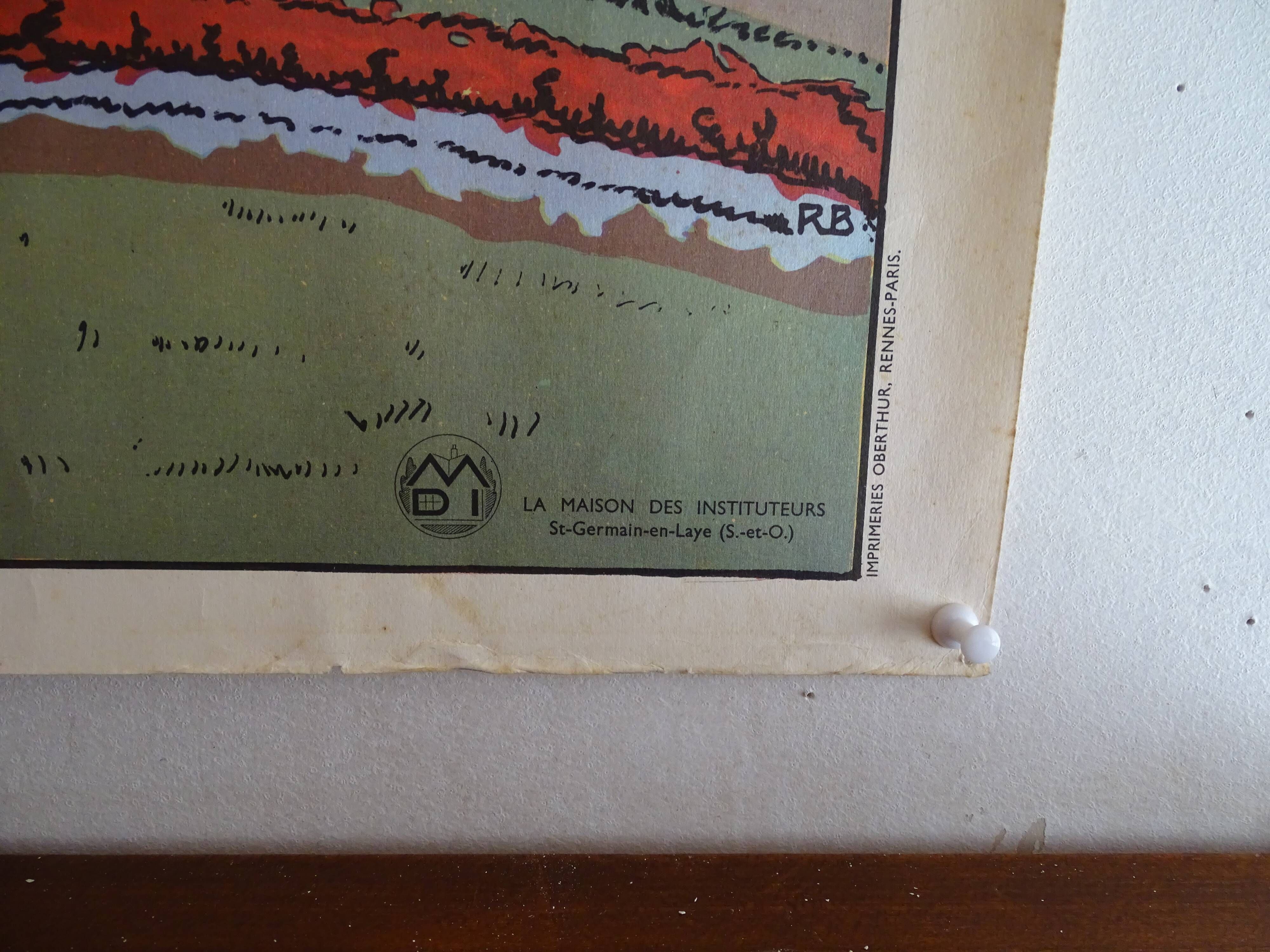 School poster on both sides of pedagogy the frame, the vintage MDI house