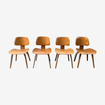 Four plywood chairs DCW, Charles & Ray Eames for Evans / Herman Miller, Vintage 1940