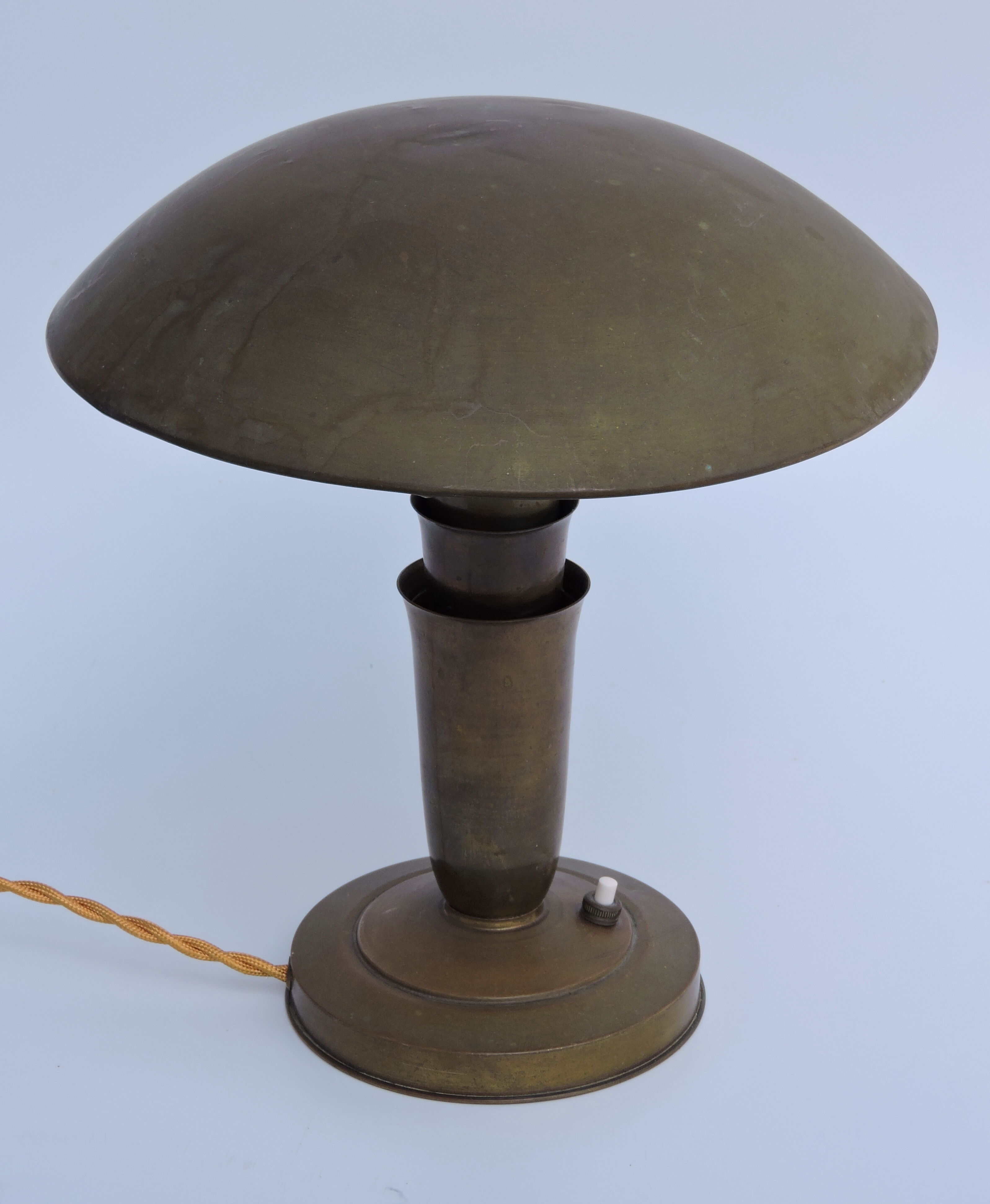 Art Deco bauhaus copper mushroom lamp