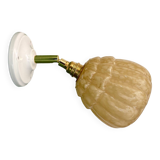 Vintage glass globe wall light in yellow from Clichy.