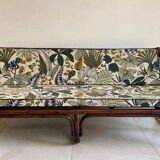 Vintage rattan bench from Maison Kok