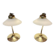 Pair of glass and metal lamps, Scandinavian design, 1960s.