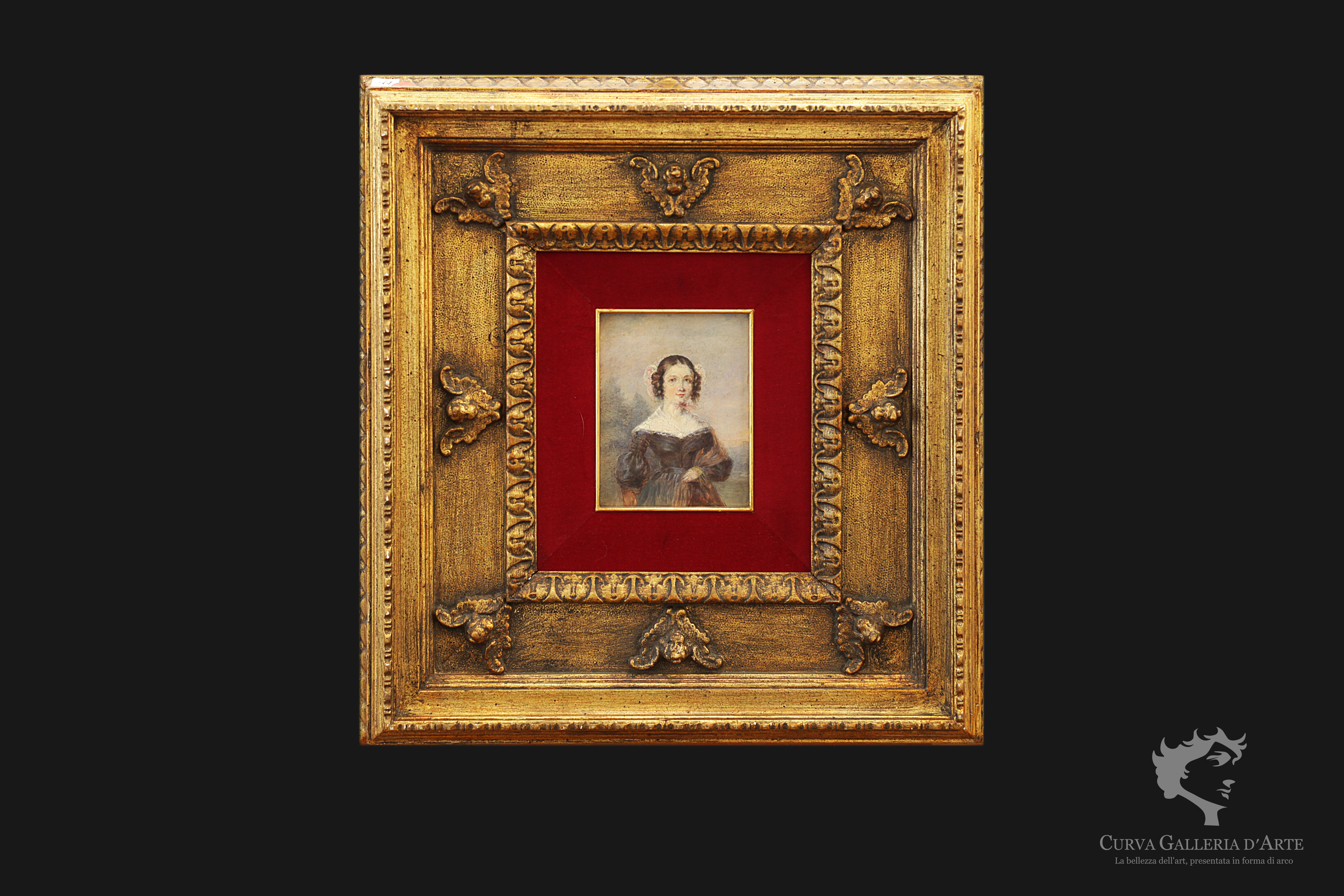 <Portrait de jeune femme>,peintre du 19ème siècle