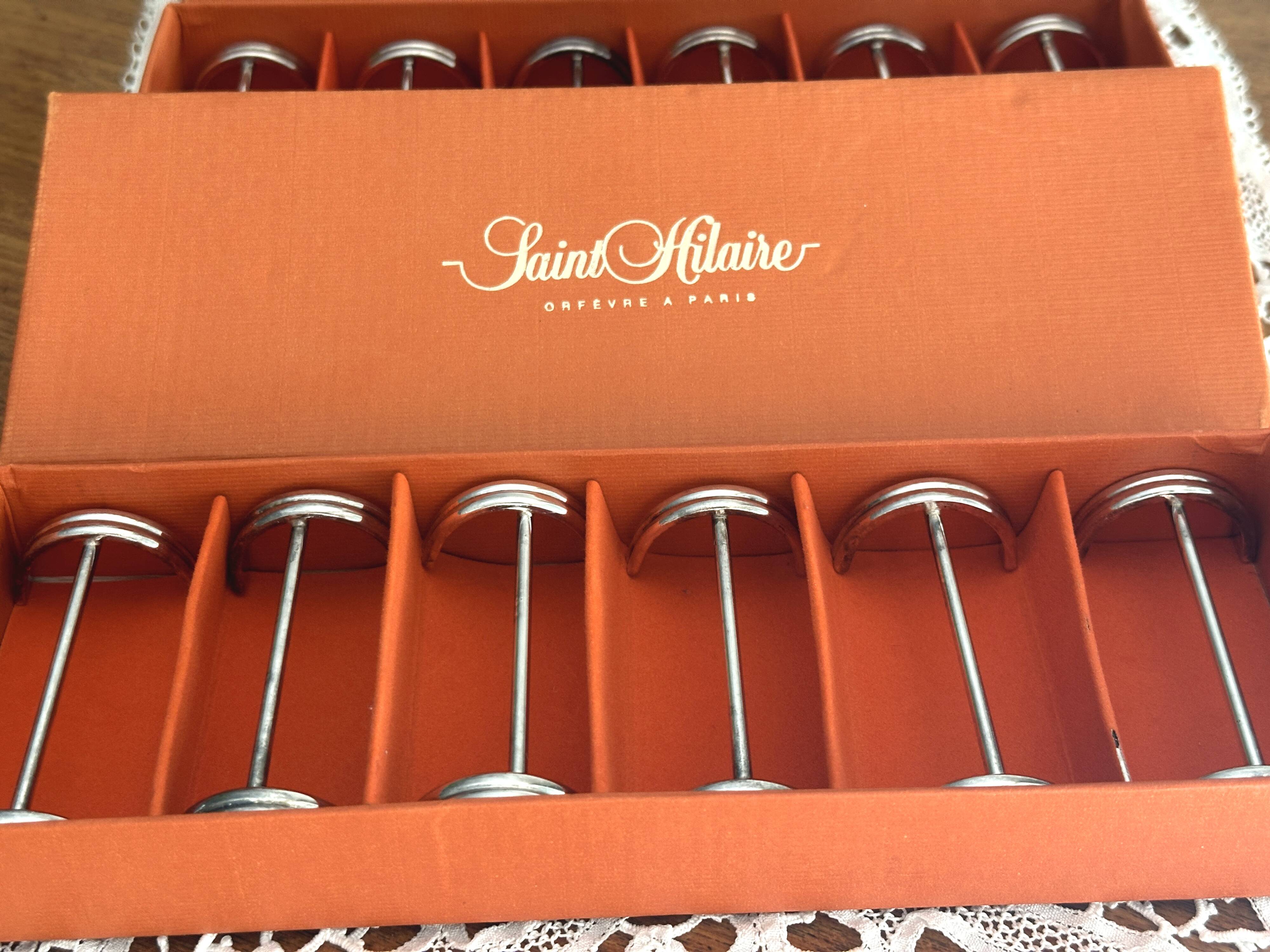 12 porte-couteaux en métal argenté Saint Hilaire modèle Arceaux en coffret