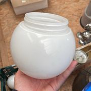 Milk Glass Spherical Ceiling Lamp, Opaline Shade with Diameter 7.5 cm