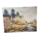 Animated landscape painting oil on canvas signed