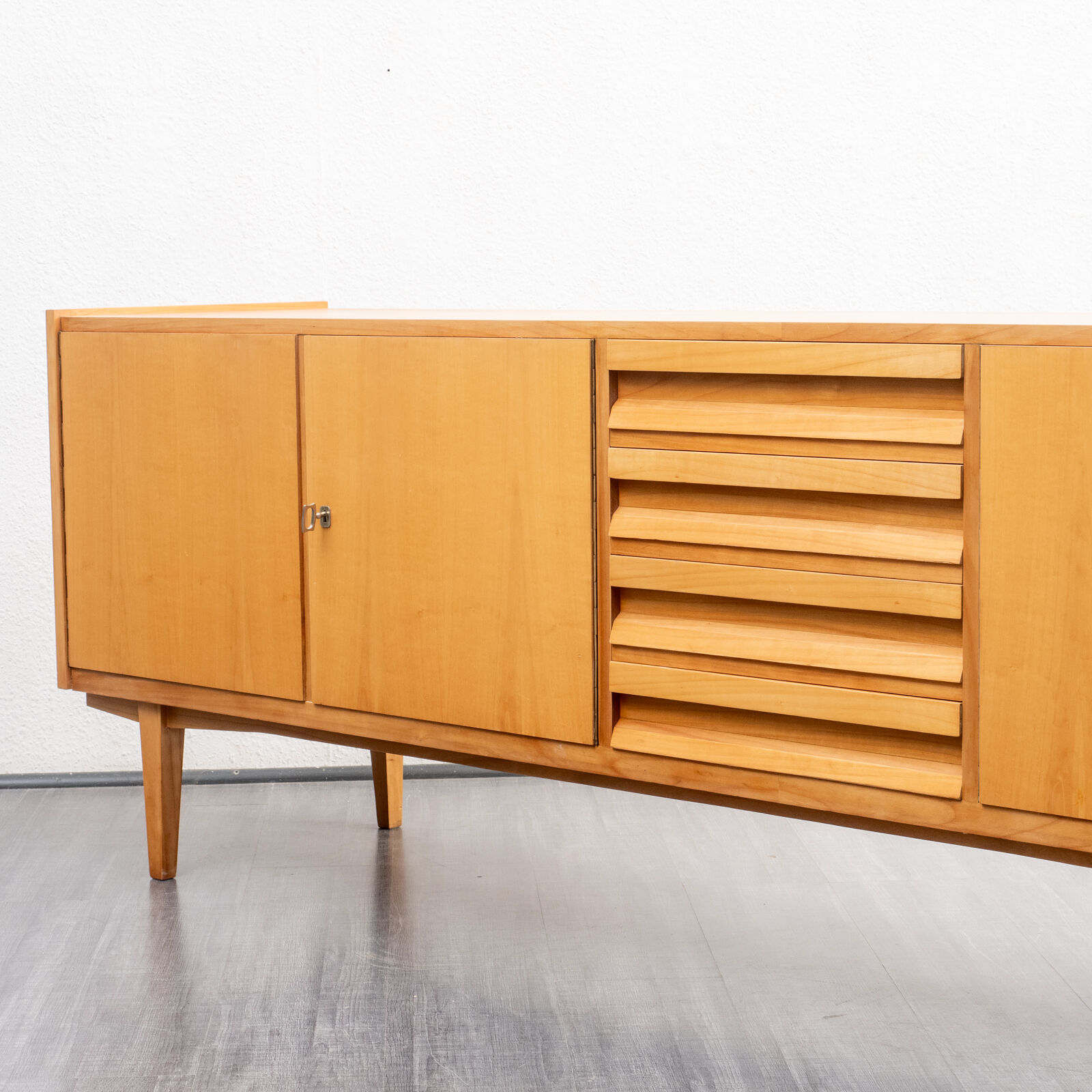 Enfilade années 60, cerisier, restauré, 250cm