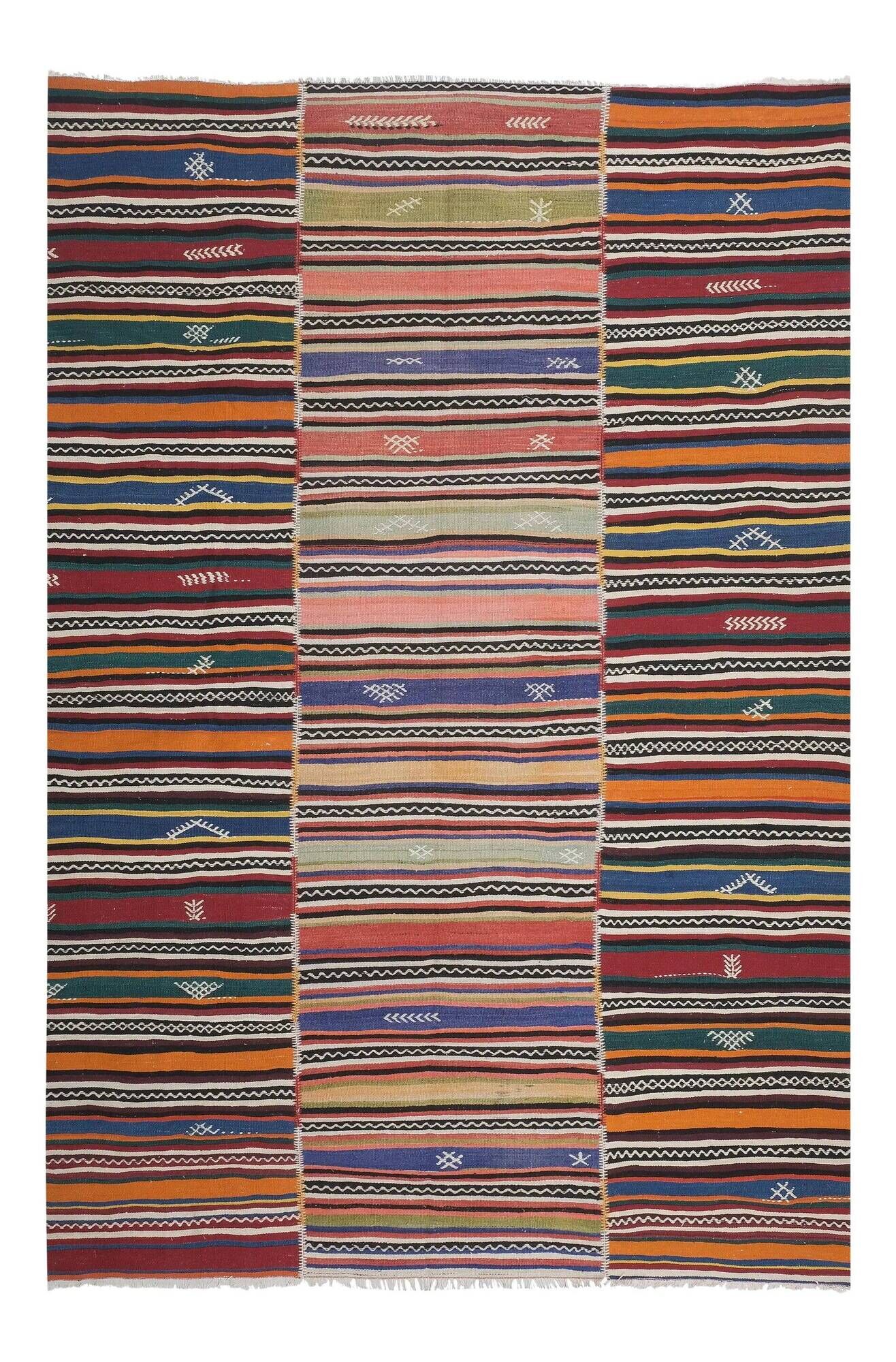 Vintage Turkish kilim handwoven 226x326 cm