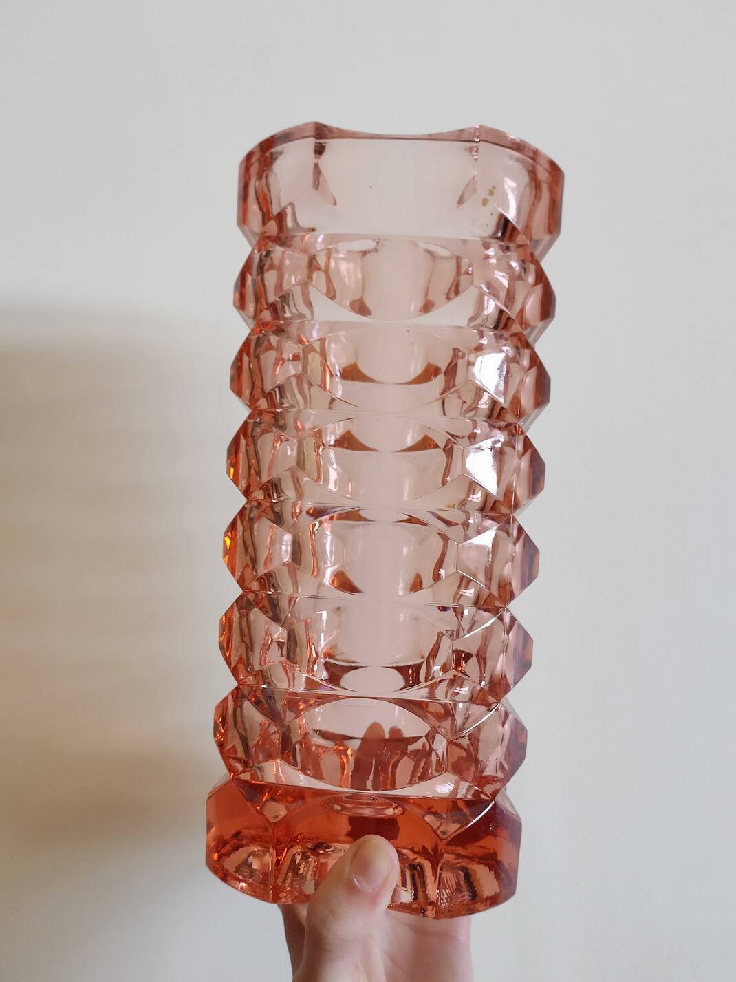 Large Luminarc vase in salmon glass
