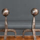Pair of 1930 modernist chenets decorated with a ball