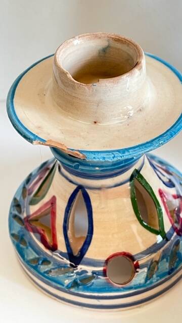 vintage handmade ceramic candle holders