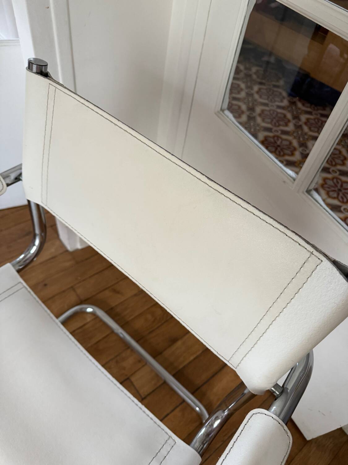 Chrome and leather chair