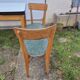 Vintage Scandinavian table and chair set with a wooden frame and formica top.