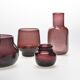 Set of five purple vases by Claude Morin, circa 1980